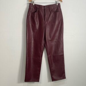 Madewell Faux Leather The Perfect Vintage Straight Jean Size 30 Retail $138